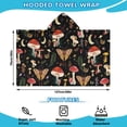 thumbnail image 2 of Red Mushroom Butterfly Black Pattern Hooded Bath Towel，50"x30" for Ages 3 To 12 Kids, Quick Dry Lightweight Soft Microfiber Hood Beach Towel Cover Up for Kids, 2 of 7