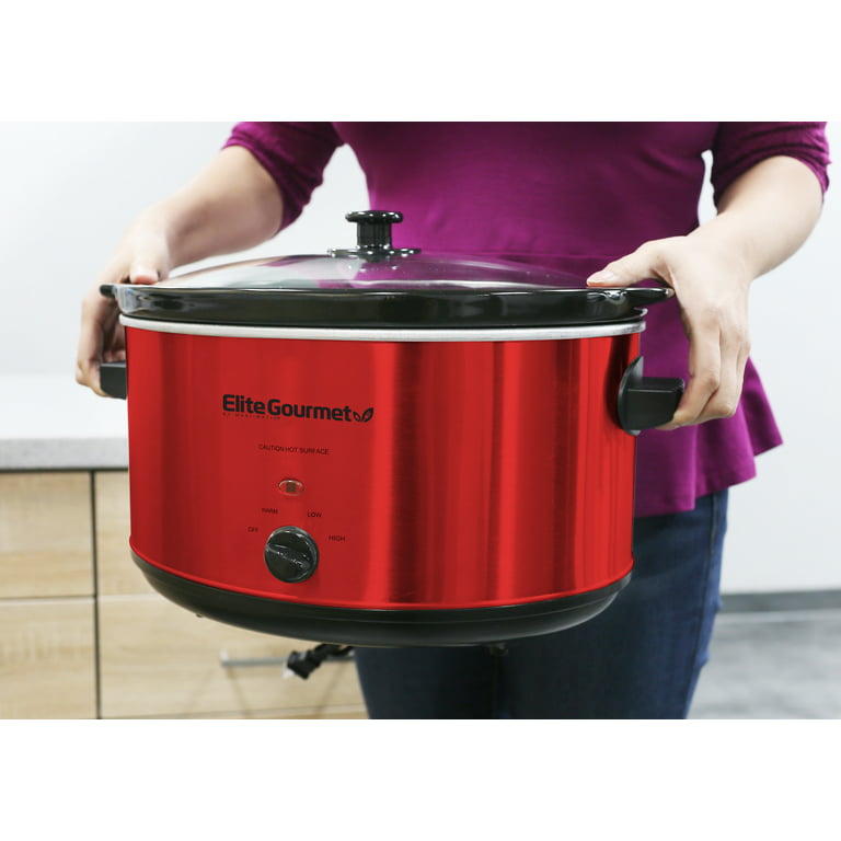 Extra Large 10 Quart Slow Cooker With Metal Searing Pot & Tempered