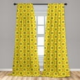 thumbnail image 5 of Ambesonne Abstract Curtains, Geometric Summer Colors, Pair of 28"x84", Yellow and Multicolor, 5 of 5