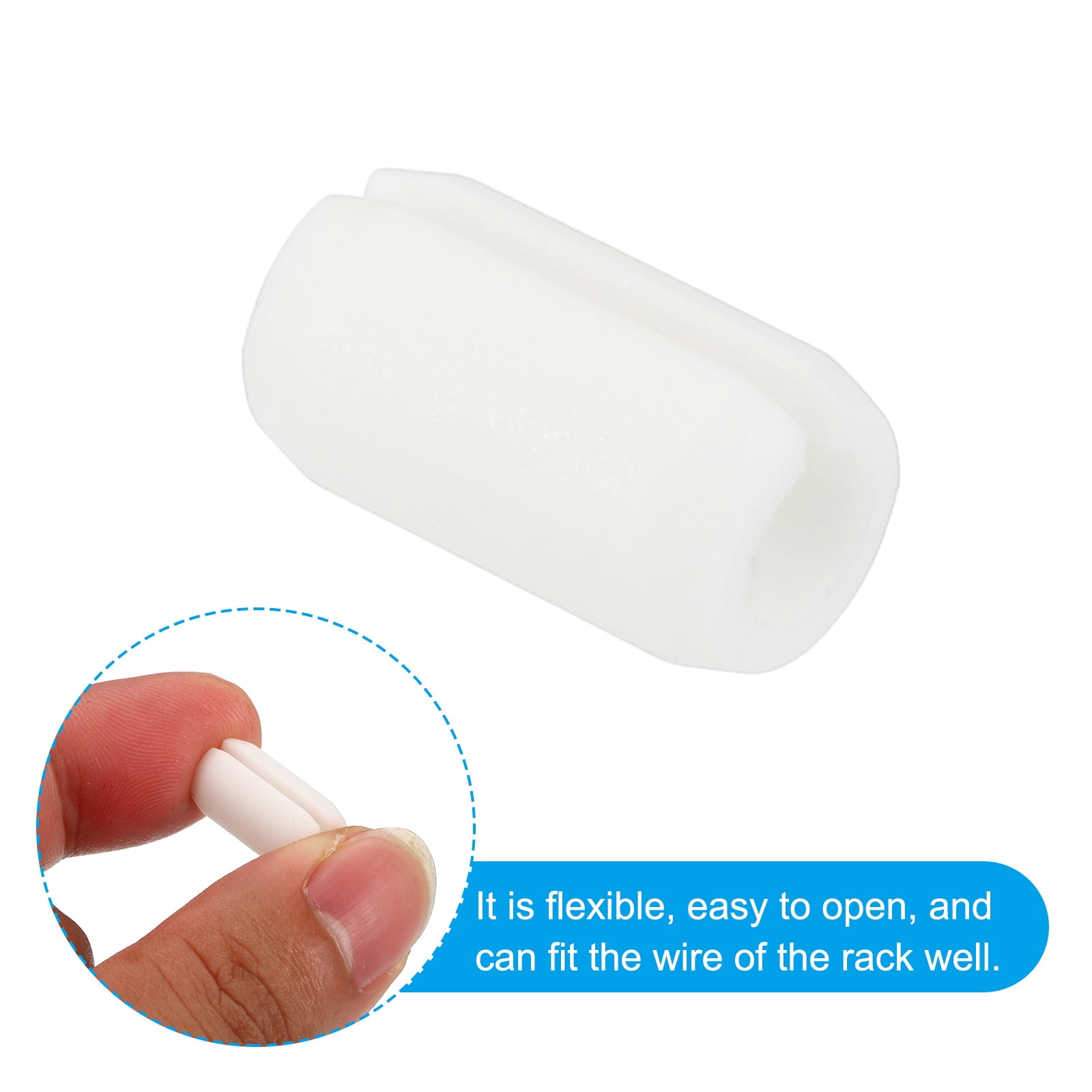 Unique Bargains Kitchen Sink Rack Feet for Protective Sink Grid White