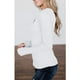 thumbnail image 2 of Camisa pulóver de mujer de manga larga de Color puro informal con botones delgados en la parte delantera de punto acanalado túnica de otoño para otoño blanco de primavera XL, 2 of 5