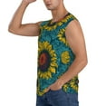 thumbnail image 3 of Xecao Sunflowers Print Men's Tank Top: Sleek Sleeveless Tee for Casual Sports and Beach Occasions-Large, 3 of 7