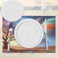 thumbnail image 3 of Ambesonne Space Place Mats Set of 4, Galaxy Alien Astronauts Art, Standard Size, Lavender Teal Orange, 3 of 5