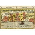 thumbnail image 2 of Ptolemy 14x11 Black Ornate Wood Framed with Double Matting Museum Art Print Titled - Map of the Holy Land, 2 of 4