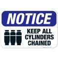 thumbnail image 1 of Keep All Cylinders Chained Sign, OSHA Notice Sign, 12x18 Aluminum, 1 of 1