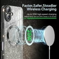 thumbnail image 4 of Casetego for iPhone 16 Case,Compatible with MagSafe,Clear Magnetic Glitter Gradient Sparkle Luxury Plated Soft TPU Bumper Full Camera Lens Protector,Black, 4 of 7