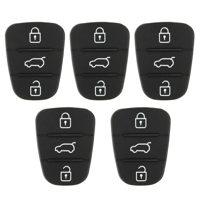 5 carcasas de repuesto para llave de goma con 3 botones para Hyundai y Kia (sin letra).