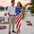 thumbnail image 3 of Psesaysky American Flag Couple Clothes Patriotic Shirts for Men,4th of July Anniversary Bodycon Dress for Women,Couples Match Outfit Men Women Patriotic Match Clothes Pencil Dress or T Shirts,S-3XL, 3 of 6