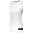 thumbnail image 2 of Augusta Sportswear S Womens Step-Back Basketball Jersey White/Silver 1732, 2 of 2