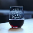 thumbnail image 2 of Bevvee Stemless Wine Glass 17 oz Cheers 5 Years 5th Anniversary Gifts Wine Glasses, 2 of 4