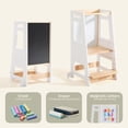 thumbnail image 3 of HARPPA Toddler Tower with Adjustable Height and Anti-Slip Protection, Kids Standing Tower with Safety Rail, Nordi Kids Kitchen Tower with Chalkboard, White, 3 of 9