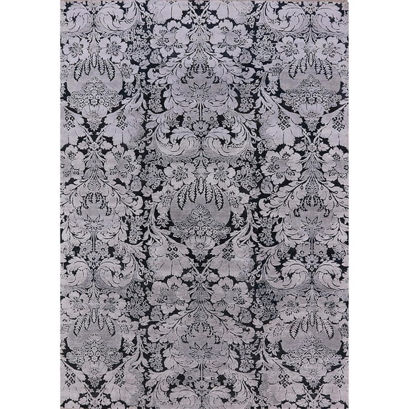 Ahgly Company Indoor Rectangle Mid-Century Modern Gray Oriental Area Rugs, 4' x 6'