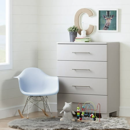 South Shore Cuddly 4-Drawer Chest, Contemporary, Soft Gray