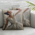 thumbnail image 3 of Qinduosi Decorative Throw Pillow Cover for Couch Sofa,Gray Oil Painting Girl Ballerina Drawn Cute Dancing Dance Home Decor Pillow case Inch, 3 of 5