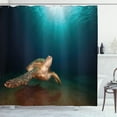 thumbnail image 1 of Ambesonne Underwater Shower Curtain, Green Turtle Sunbeam, 69"Wx84"L, Pale Brown Dark Blue, 1 of 3