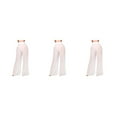 thumbnail image 4 of Pantalones de playa de verano Advancent para mujer Cintura alta malla cómoda transparentes sueltos Blanco L 3piezas, 4 of 6