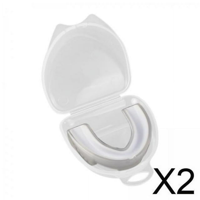 Colaxi 2xSparring Mouth Guard Professional Gum Protector for Taekwondo Karate White