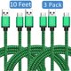 thumbnail image 1 of USB Type Cable, 10 pies USB-C Type-C Cargador de carga Línea de sincronización de datos Compatible con teléfonos inteligentes y tabletas para Samsung S10 / S9 / S8 3-Pack Methold SH1105-23, 1 of 2