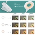 thumbnail image 2 of Lámpara de escritorio con clip de lectura recargable de 28 LED 【Blanco y ámbar】 Lámpara con clip flexible de 9 modos de brillo para bloquear la luz azul para leer libros, escritorio, Ch, 2 of 5