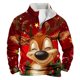 thumbnail image 1 of Sudadera sin capucha para hombre, de invierno, con cuello alto, cremallera, estampado navideño, jersey de manga larga, sudadera con capucha, blusa de poliéster para hombre, 1 of 3