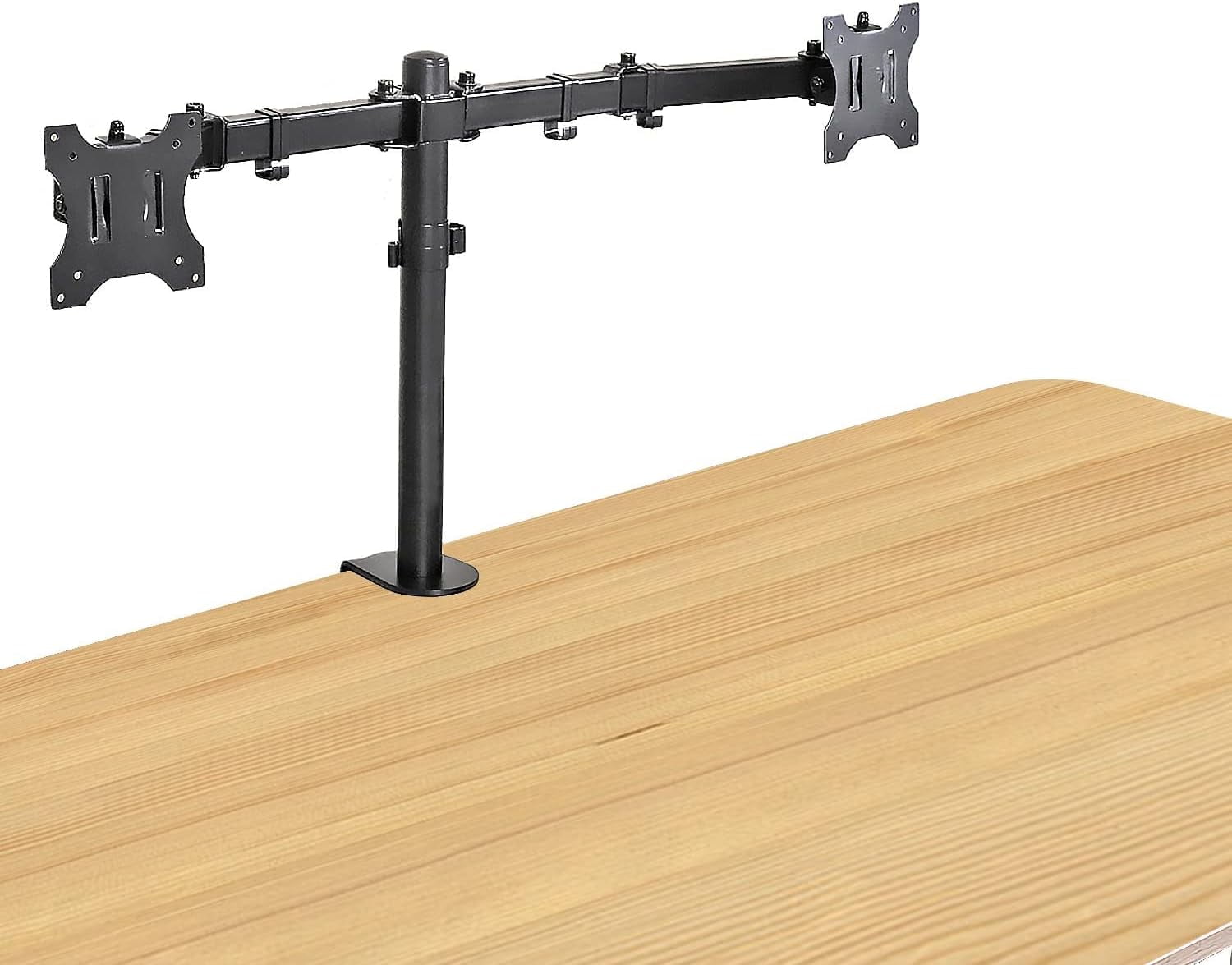 Dual Monitor Desk Mount Stand, Adjustable Dual Arm Mount fits up to 32 inch LCD Screen with , Clamp and Cable Management, Black