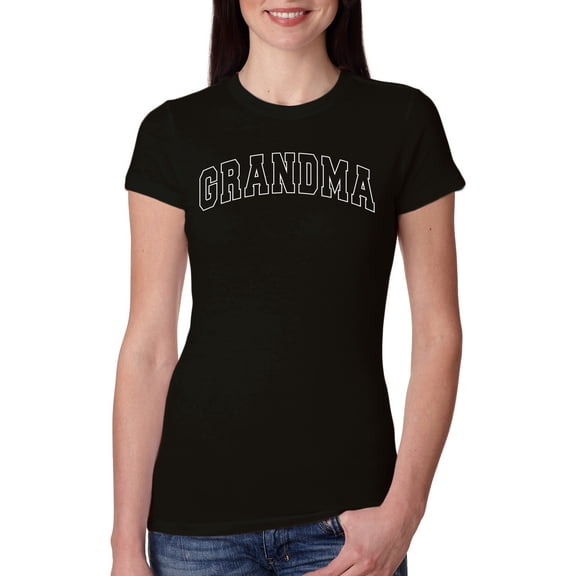 Wild Bobby GRANDMA Varsity Letters Women Slim Fit Junior Tee