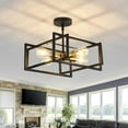 thumbnail image 6 of 4-Lights Ceiling Light Gold Light Fixture Industrial Flush Mount Ceiling Light Farmhouse Chandelier Lighting for Kitchen Island Dining Room Bedroom Foyer Hallway, 6 of 9