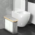 thumbnail image 4 of Dznils Toilet Paper Holder with Bamboo Lid for Bathroom Storage, Foldable and Waterproof, Up to 12 Rolls, Gray, 4 of 11