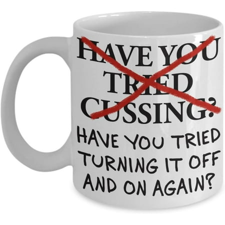 

Snarky Coffee Mug Cuss Coffee Mug Funny Cup for IT Professional Worker Computer Service Desk Network Administrator - 11 or 15 oz Coffee Tea Hot Ch