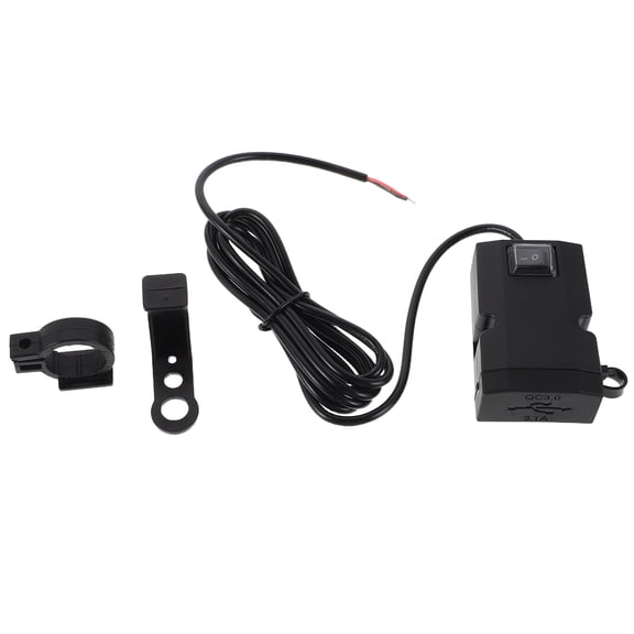 WESIEVYA Handlebar Phone Charging Port Motorcycle Phone Charger Abs Black 1Pcs Dustproof