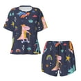 thumbnail image 4 of Picia Cartoon Dinosaur Scooter Sport Blue Pajamas Sets for Women Soft Short-Sleeved Pjs with Lounge Shorts Two Piece Sleepwear-XX-Large, 4 of 9