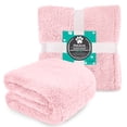 thumbnail image 1 of PetAmi Fluffy Waterproof Dog Blanket For Medium Large Dogs, Soft Warm Pet Sherpa Throw Pee Proof Couch Cover, Reversible Cat Bed Blanket Sofa Protector, Plush Washable Pad (Pink Blush, 40x60), 1 of 6