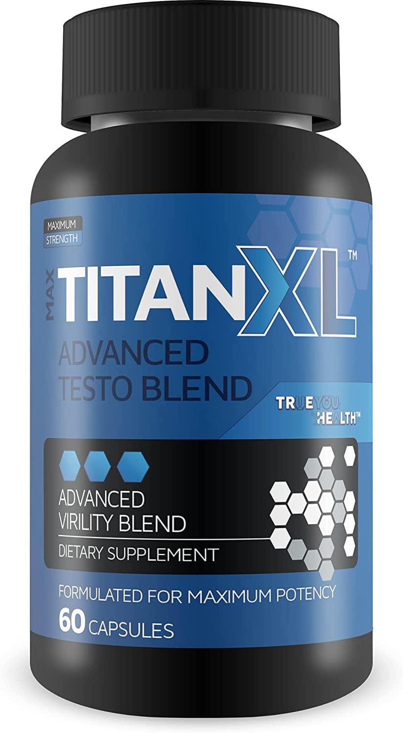 Max Titan XL Testosterone Booster for Men - Maximum Strength - Muscle Builder Enhancement Pills, Stamina, Energy, and Accelerated Weight Loss - 60 Capsules