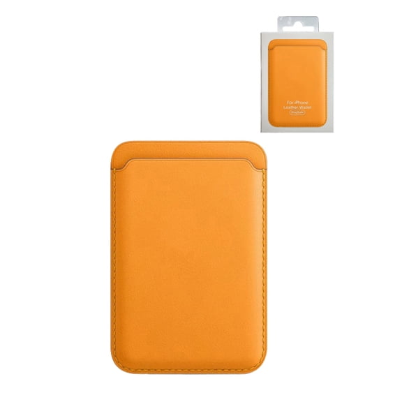 Leather MagSafe Compatible Card Wallet - Orange