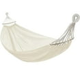 thumbnail image 2 of Breathable Ice Silk Mesh Hammock | Outdoor Non-Rollover Swing for Camping - Children & Adult Use | Reinforced Metal Rings | Lightweight Foldable Design | 74.8x51.18in White, 2 of 9