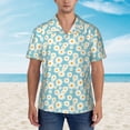 thumbnail image 4 of Lsque Daisy Floral A pattern Hawaiian Shirt for Men, Unisex Summer Beach Casual Short Sleeve Button Down Shirts-XX-Large, 4 of 9