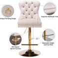 thumbnail image 6 of JESTOP Swivel Bar Stools Set of 2, Velvet Counter Height Bar Stools for Kitchen Island, Adjustable Bar Chairs Barstools, Tufted Back, Metal Base, 6 of 8