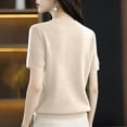 thumbnail image 3 of Short Sleeve Sweaters for Womens Summer Crew Neck Knit Sweater Shirts Business Casual Work Tops 2026 Spring Outfits Beige S, 3 of 5