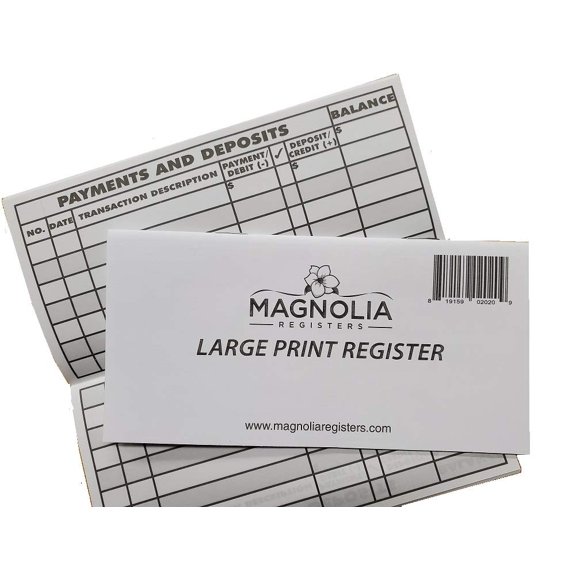 Lot de 10 Registres de Chéquier à Grande Impression à Faible Vision, 3 Pouces x 6 Pouces, Registres de Chèques pour Chéquiers Personnels