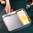 thumbnail image 4 of Stainless Steel Food Baking Tray, Nonstick Baking Pans, Cooking Sheet, Steamed Sausage Dish Rectangle Fruit Plate Pizza Bread Pastry Storage Tray, Bakeware Tool, 15.75x11.8x0.98 inch, Set of 2, 4 of 5