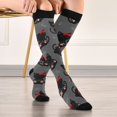 thumbnail image 5 of FORMRS Womens Knee High Socks Casual Long Thick Travel Daily Wear, 1 Pair, Gray Cute Cat Pattern, 5 of 6