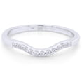 thumbnail image 2 of AFFY White Natural Diamond Accent Curved Matching Wedding Band Ring In 10k White Gold (0.06 Cttw), Ring Size 11.5, 2 of 6