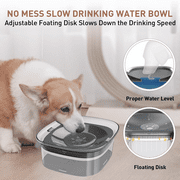 ABSOKE Dog Water Bowl,2L/70oz Large Capacity No Spill Pet Dispenser,Vehicle Carried Travel Slow Drinking Feeder for Dogs,Cats