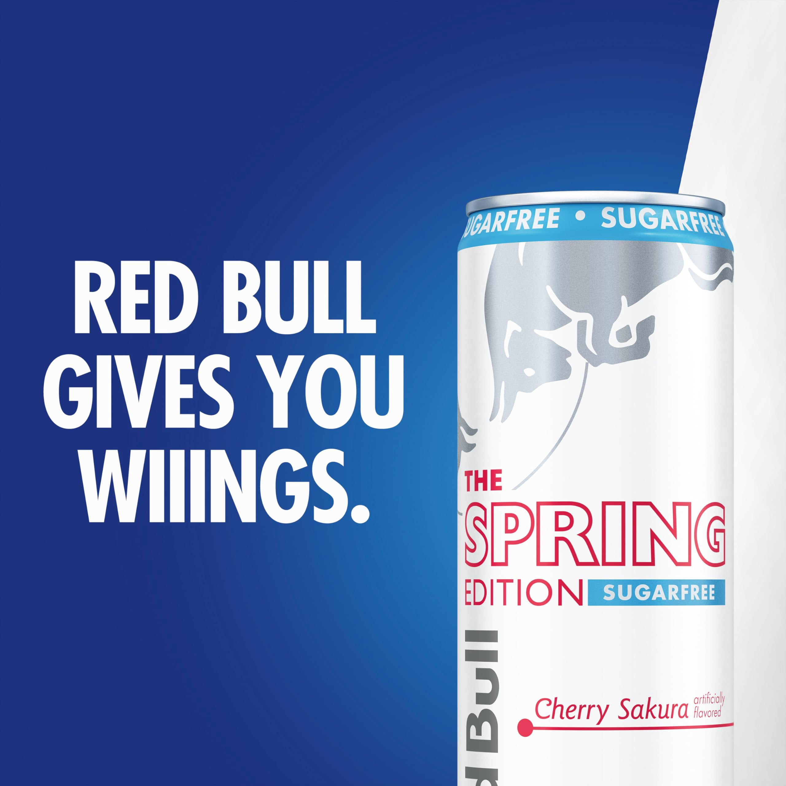 Red Bull Spring Edition Sugarfree Energy Drink, Cherry Sakura, 114mg Caffeine, Taurine & B Vitamins, 12oz. Pack of 24 Cans