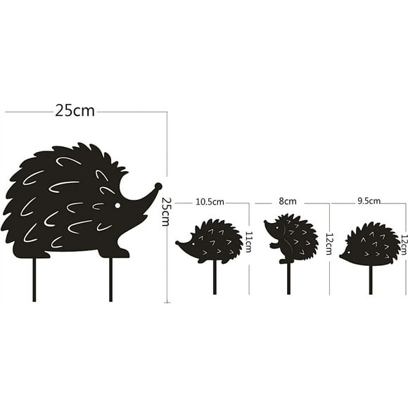 Pack Metal Hedgehog Stakes Garden Stakes Animal Shaped Yard