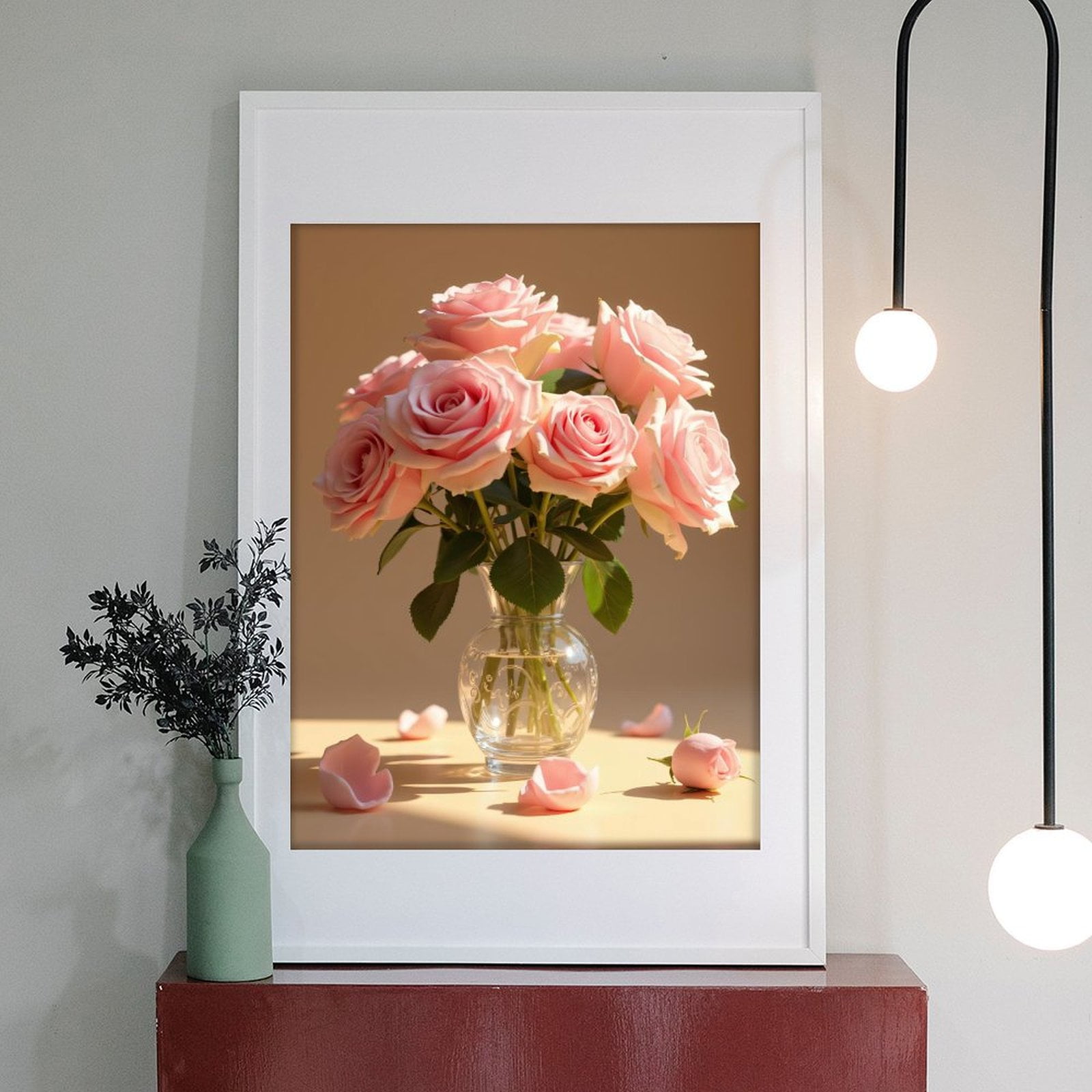 Diamond Art Kits for Adults - 5d Pink Roses Vase Floral Arrangement Diamond Painting for Adults, Diamond Art for Adults Beginners, Diamond Painting Kits for Adults for Home Wall Decor