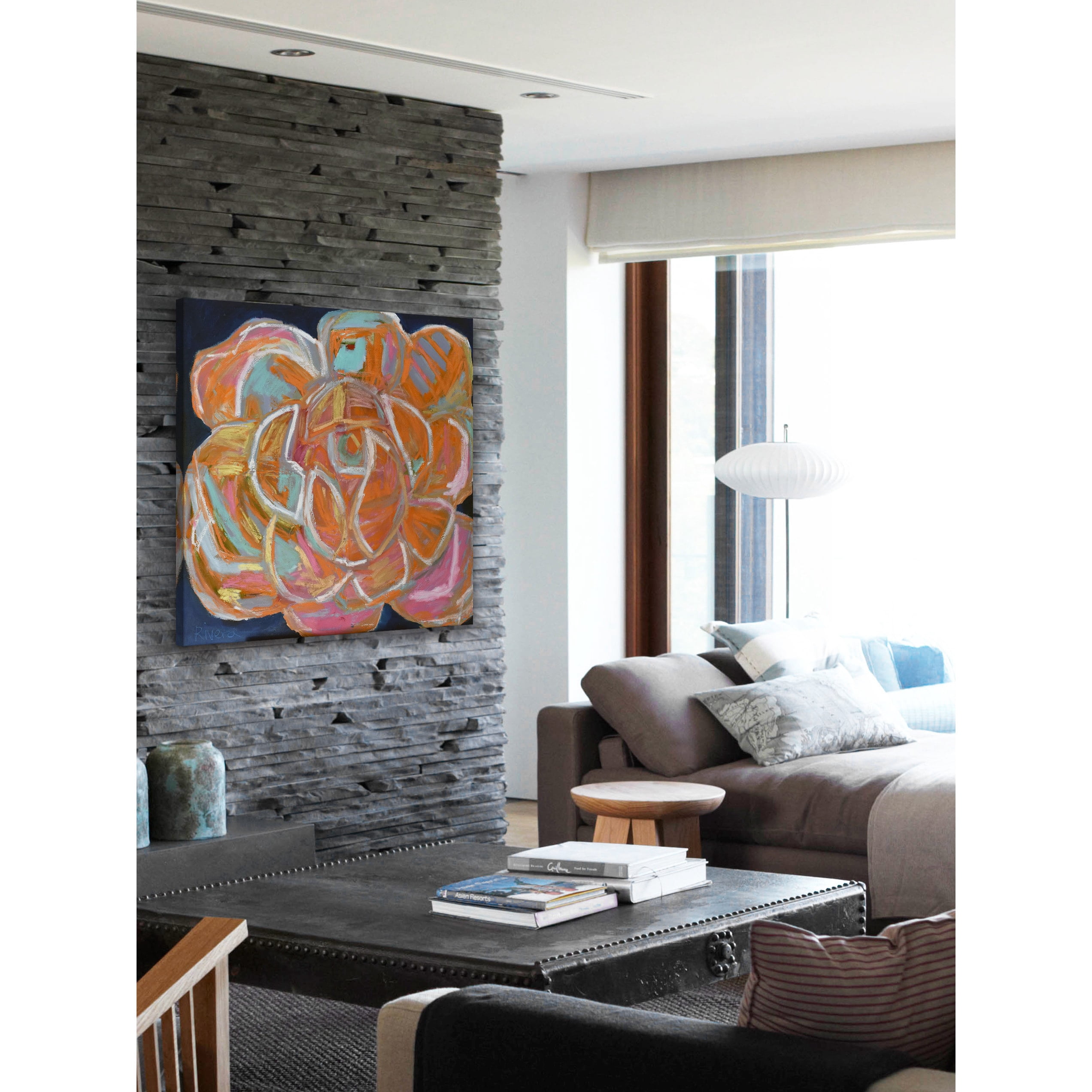 Marmont Hill "Colorful Magnolia I" by Michelle Rivera Painting Print on Wrapped Canvas