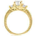 thumbnail image 3 of Pompeii 1.80Ct Three Stone Diamond Engagement Ring Vintage Accents 14k Yellow Gold, 3 of 3