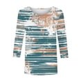 thumbnail image 5 of Staron Hauts Décontractés pour Femmes en Liquidation à Moins de 5 $ Chandails Fluides à Col Rond T-Shirts Basiques Blouses Manches 3/4 T-Shirt à Imprimé Floral, 5 of 5