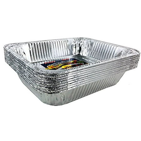 Aluminum Foil Pans - Half-Size Deep Disposable Steam Table Pans for Baking, Roasting, Broiling, Cooking, 12.75 x 10.25 x 2.56 - Heavy Duty Made in USA (Pack of 30)